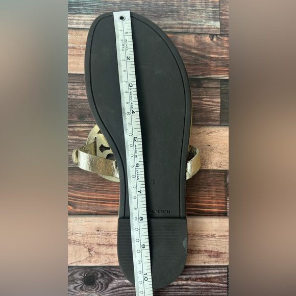 Tory Burch Miller Leather Thong Sandals Gold 10M - Picture 10 of 10